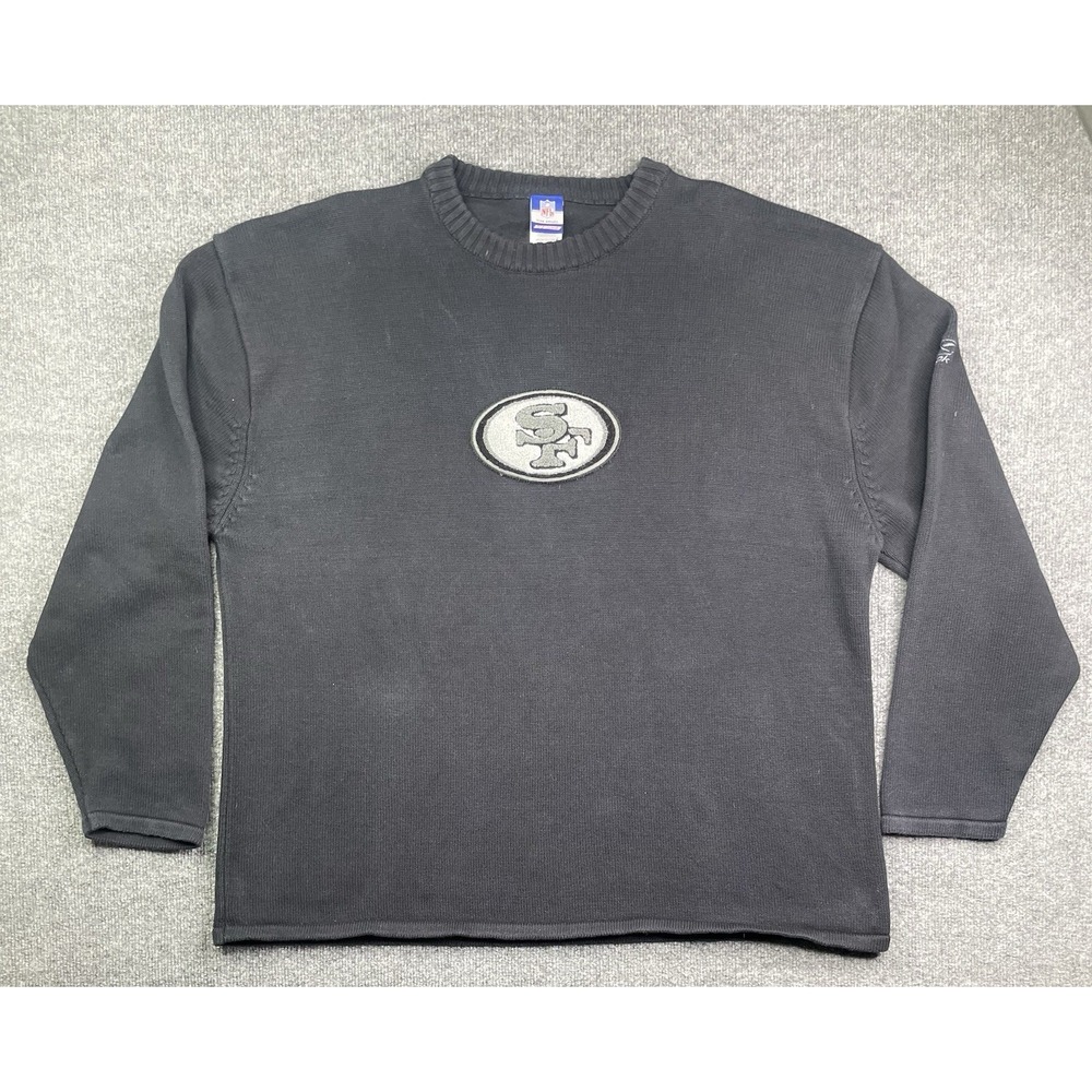 Reebok NFL Sweater Mens 2XL Black San Francisco 49ers Embroidered R407A